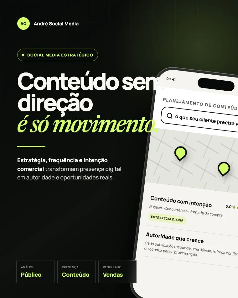 Arte editorial sobre estratégia, conteúdo e oportunidades em Social Media